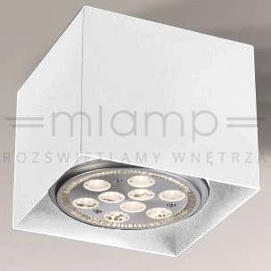 Natynkowa LAMPA sufitowa YATOMI 7133 Shilo regulowana OPRAWA kwadratowa SPOT metalowa kostka cube biała