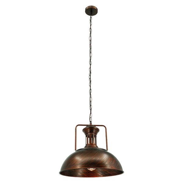 Industrialna lampa wisząca Loft 7897/1 BL CO kopuła do salonu mosiądz