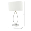 Tkaninowa nocna lampa Wyatt WYA4250 z abażurem kość słoniowa chrom