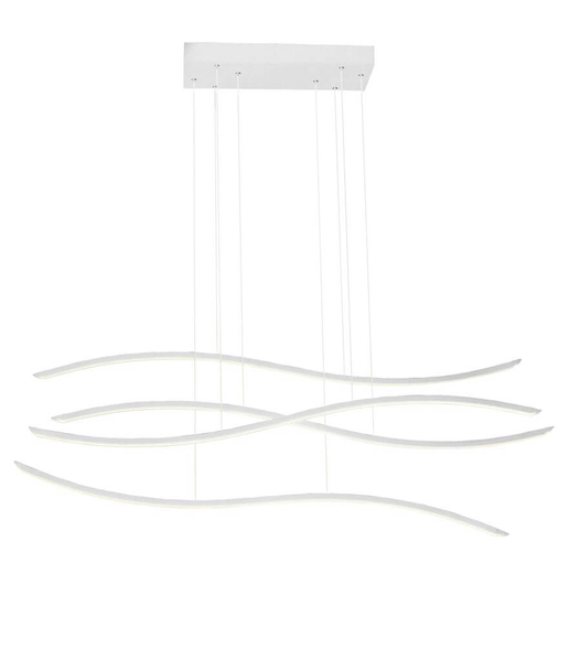 Salonowa lampa wisząca Waves ledowa 70W nad stół biała