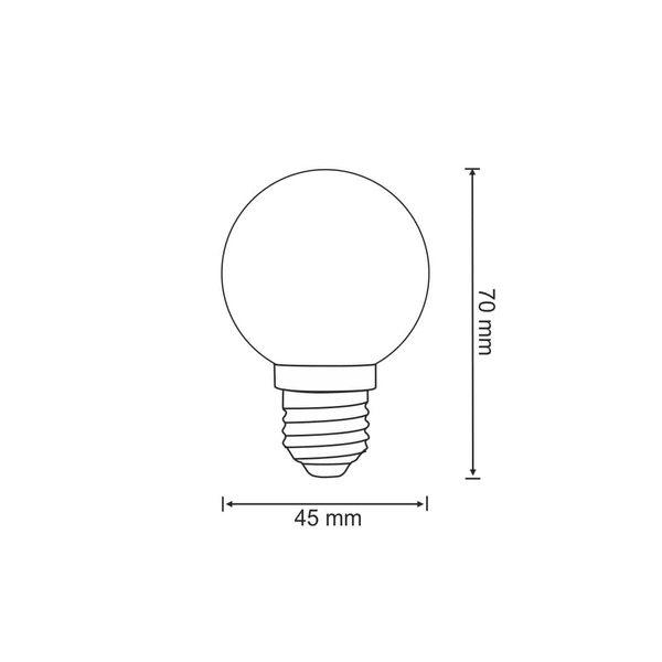 Zestaw 2 zielonych żarówek do girlandy Party LED 0,5W IP44