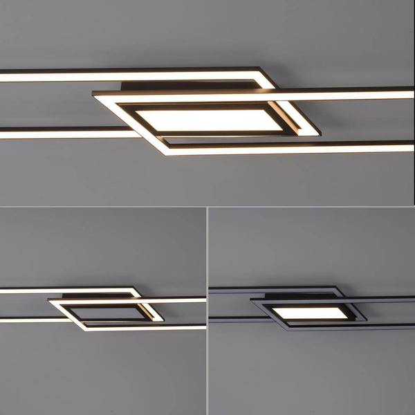Czarna lampa sufitowa Asmin 14694-18 LED 45W 3000K pokojowy plafon