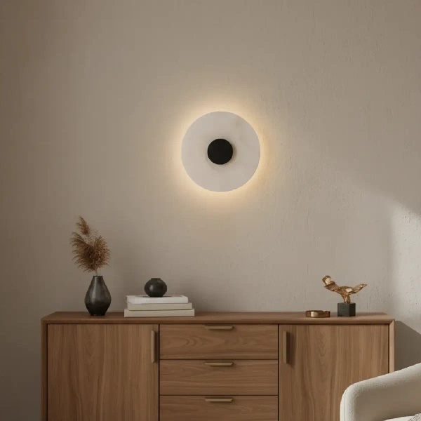 Ledowy kinkiet na ścianę Dalinia WL0114-BK LED 8W 3000K okrągły czarny