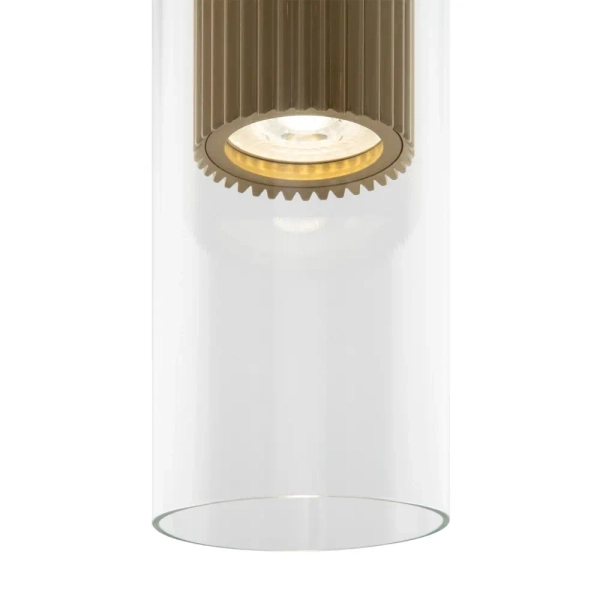 Szklana lampa wisząca Dynamics MOD326PL-01MG podłużna mosiądz