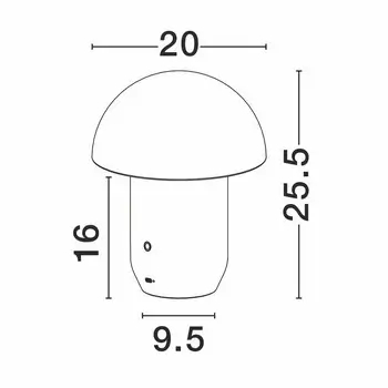 Nocna lampka grzybek LOMENTA LE45582 LED 2W 3000K USB dotykowa złota