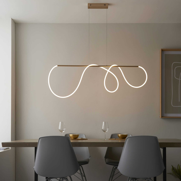 Zwisowa lampa Attalea 97629 Endon LED 43W 3000K wąż świetlny złota