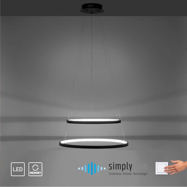 Podwójna lampa zawieszana Circle 11525-13 Just Light LED 46W 3000K antracyt