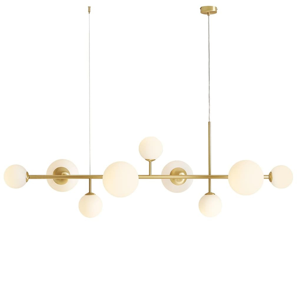 Podwieszana salonowa lampa Dione 1092N40 Aldex balls nad stół złota