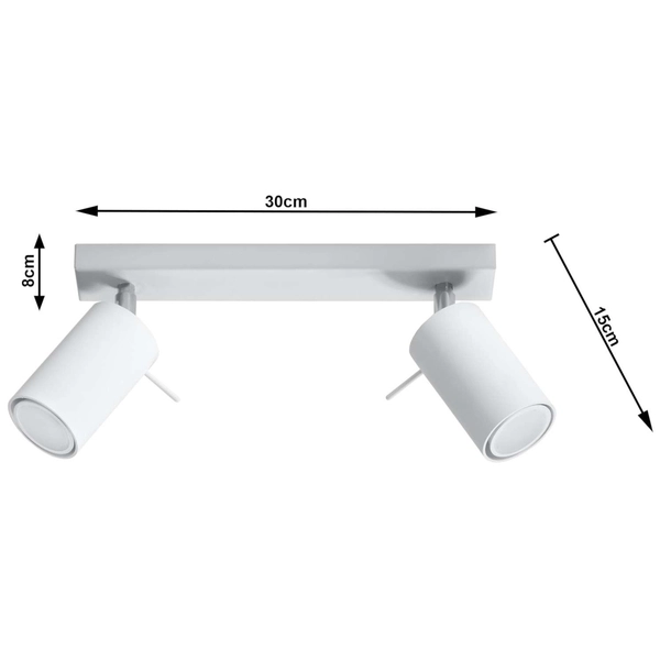 Spot LAMPA sufitowa SL.0088 regulowana OPRAWA reflektorowa listwa metalowa biała