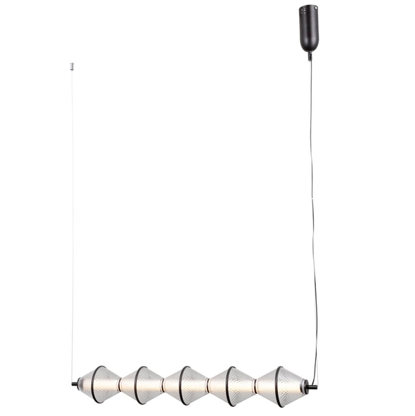 Zwieszana lampa Fuente PND-34395-5-BK LED 125W 3000K czarny przezroczysty