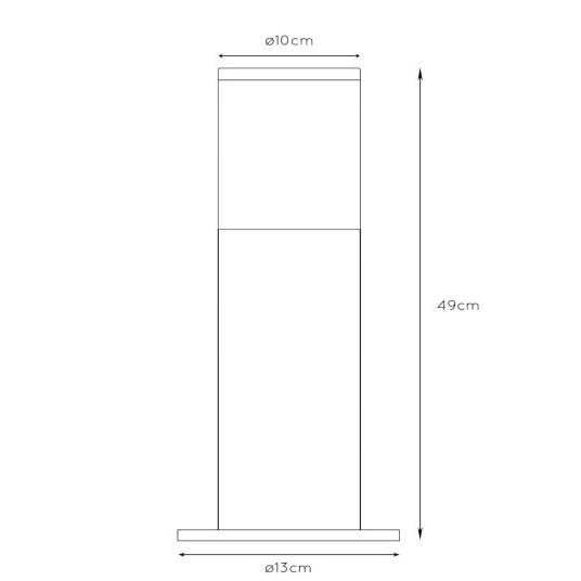 Czarny słupek ogrodowy Fedor 14899/50/30 okrągły outdoor metalowy