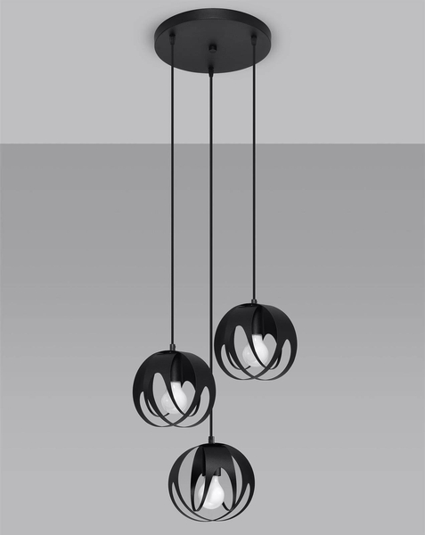 Wisząca lampa industrialna SL.1088 do jadalni nad stół czarna