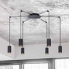 Wisząca LAMPA pająk Puerto K-4898 Kaja tuby metalowe czarny