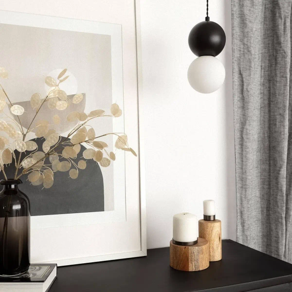 Wisząca szklana lampa Dizzaro ABR-LWMC-DIZZ4 kule balls czarna biała