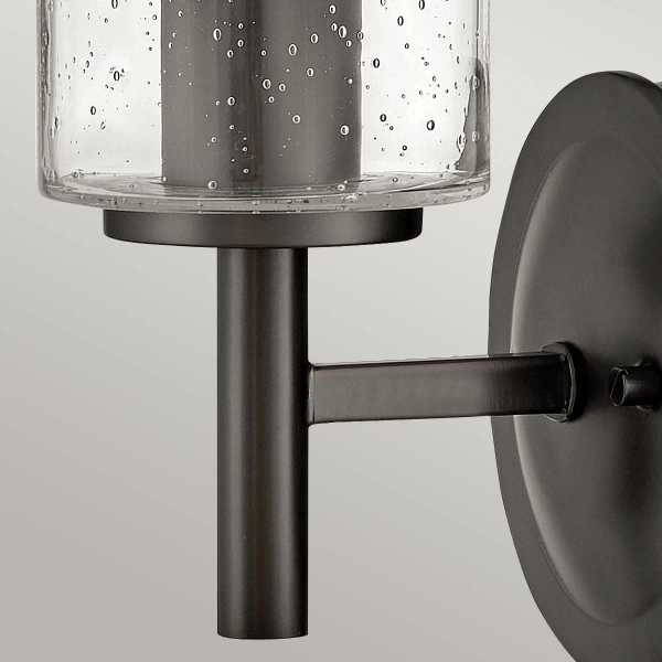 Loftowy kinkiet do salonu Collier HK-COLLIER1-BX szklany czarny