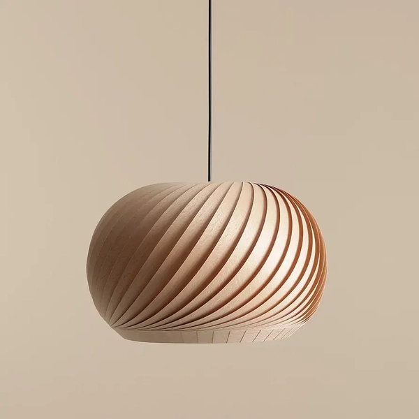 Drewniana lampa wisząca Nature Light 1110G_M Aldex do przedpokoju brązowa