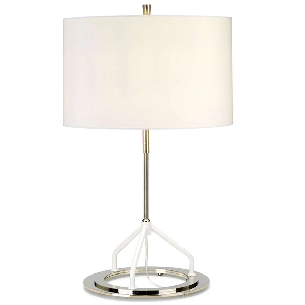 LAMPKA biurkowa VICENZA-TL-WPN Elstead metalowa LAMPA stojąca stołowa biała polerowany nikiel srebrna