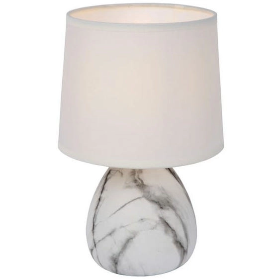 Ceramiczna LAMPA stołowa MARMO 47508/81/31 Lucide abażurowa LAMPKA nocna stojąca biała