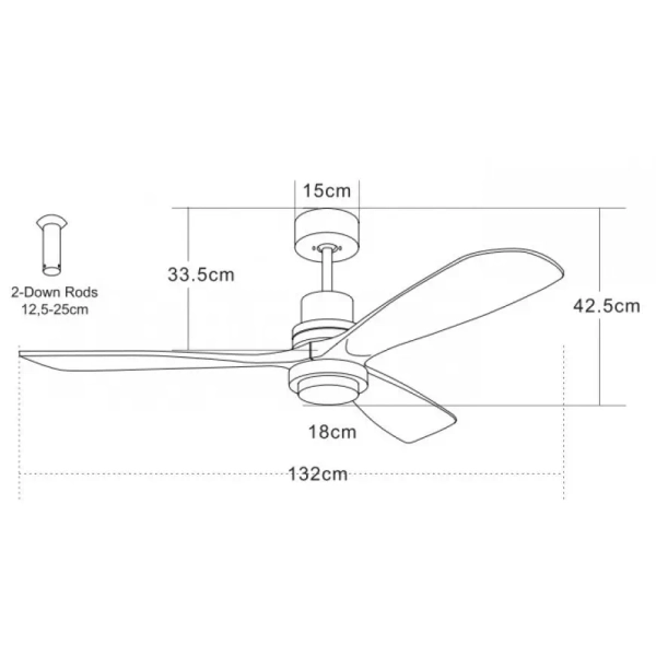 Wentylator sufitowy do salonu 19140 LED 15W 3000-6000K drewniany biały