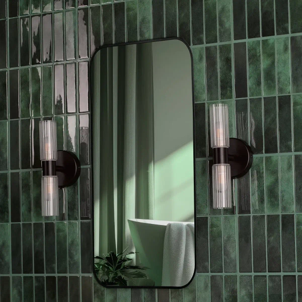 Podwójny łazienkowy kinkiet Bolton BOL0922 z włącznikiem IP44 czarny