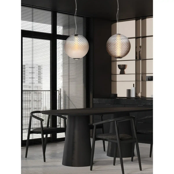 Wisząca lampa do sypialni CORVELA LE45174 LED 20W 3000K kula brązowa szara