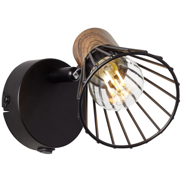 Kinkiet z włącznikiem Manama 78111/76 loftowy brązowy czarny