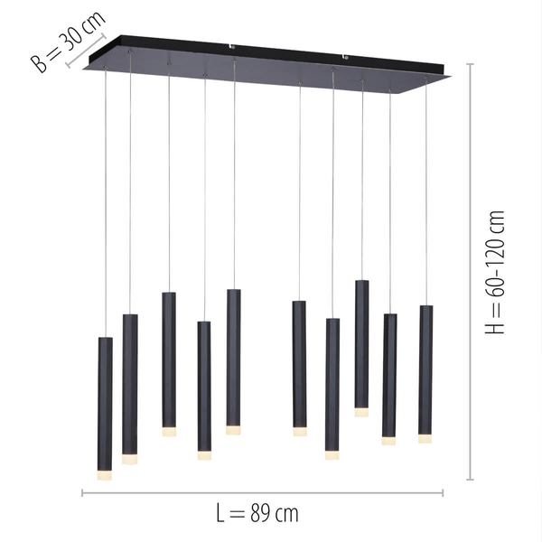 Zawieszana lampa nad wyspę BRUNO 15206-18 LED 52W 3000K sople czarny