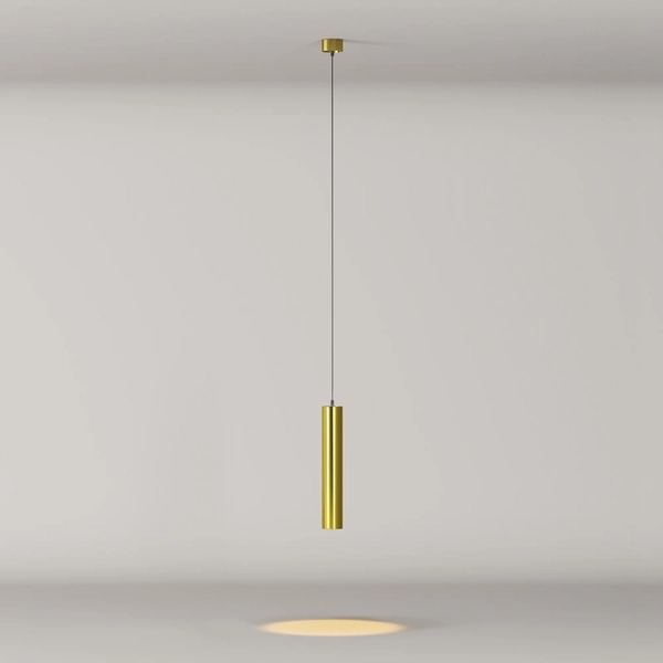 Zwisowa lampa tuba Focus P072PL-L12W3K-BS LED 12W 3000K podłużna mosiądz