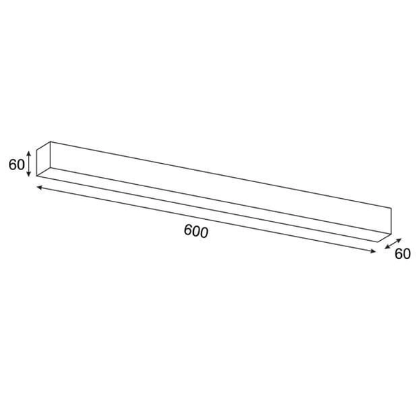 Liniowa lampa natynkowa Lupinus 3115010103-1 Elkim LED 16W 3000K czarna