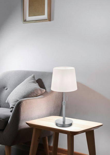 Stołowa lampa gabinetowa Lyon 509100107 stojąca nikiel biała