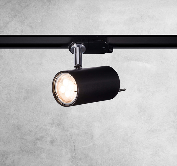 Reflektorowa LAMPA sufitowa FUSSA 6633 Shilo regulowana tuba OPRAWA metalowa do systemu szynowego 3-fazowego czarna