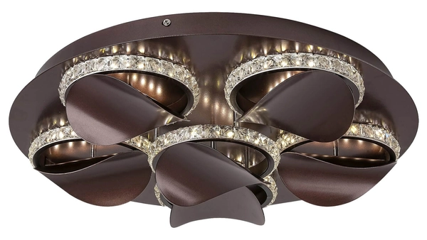 Glamour LAMPA plafon CAPRIANA 5051 Rabalux sufitowa OPRAWA metalowa LED 36W 4000K plafoniera pierścienie z kryształkami brązowe