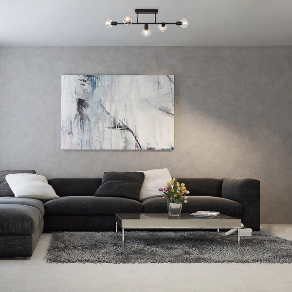 Czarna lampa sufitowa Sullivan 3296 szklane molekuły do przedpokoju