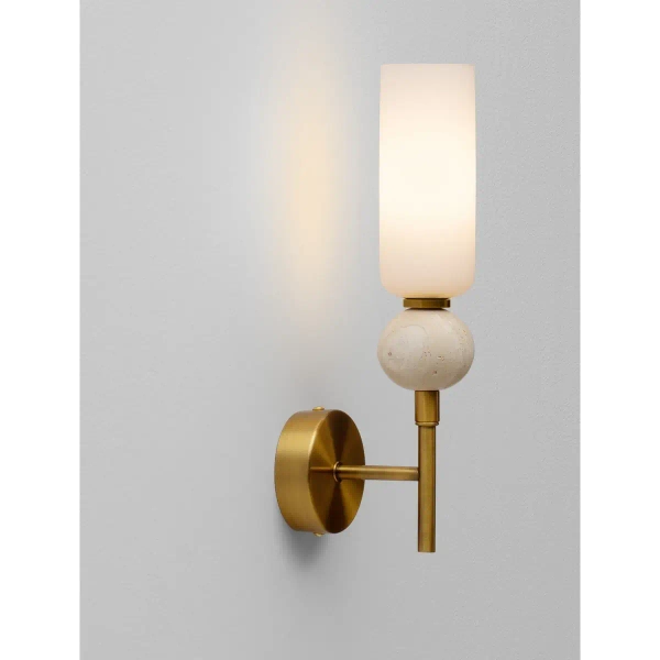 Ścienna lampa glamour CORVIZO LE45278 szklana metalowa biała złota