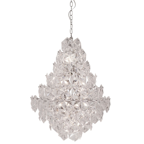 Glamour lampa wisząca Monarque na łańcuchu nad łóżko chrom