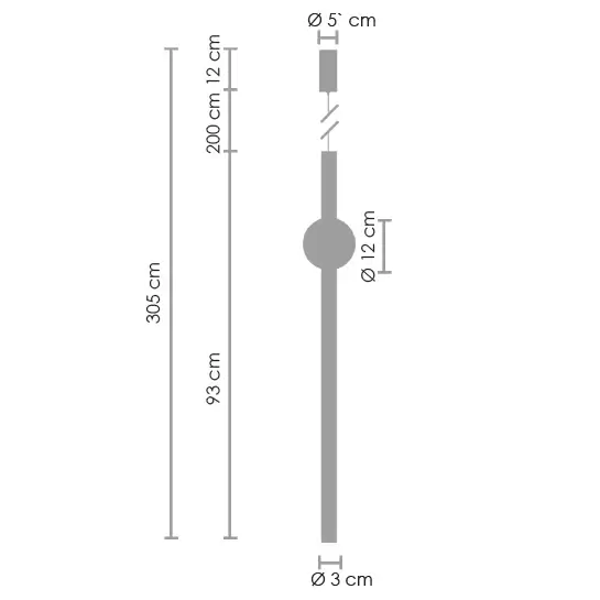 Lampa wisząca tuba O-line ST-1689L Step LED 10W 3000K ball mosiądz