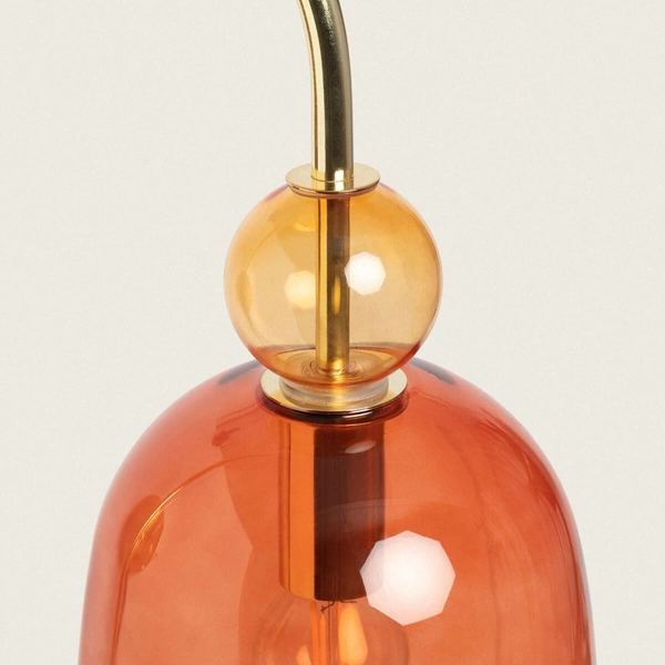 Szklana lampa ścienna Koloreno ABR-KOLOK-C Abruzzo czerwony złoty