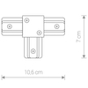 T-ŁĄCZNIK szynoprzewodu PROFILE T-CONNECTOR 9186 Nowodvorski do 1-fazowej szyny natynkowej 230V czarny