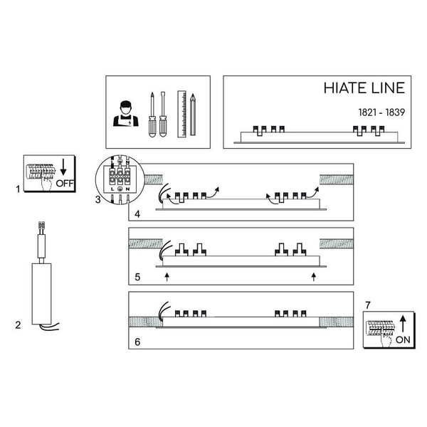 Sufitowa lampa liniowa Hiate 1832 Shilo LED 24W 3000K do kuchni pręt czarna
