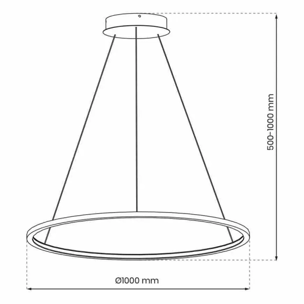Pierścieniowa lampa wisząca SATURNO ML8863 ring do salonu złoty