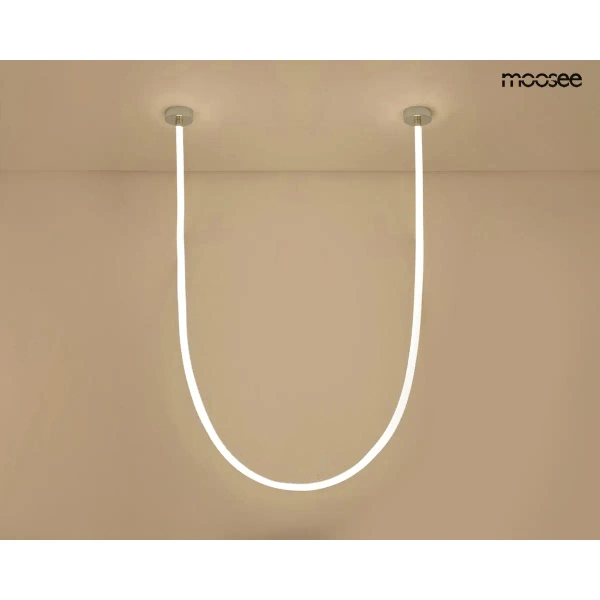 Lampa wisząca LASSO biała srebrna MSE15011004431 1xLED 50W 3000-4000K CCT wąż LED