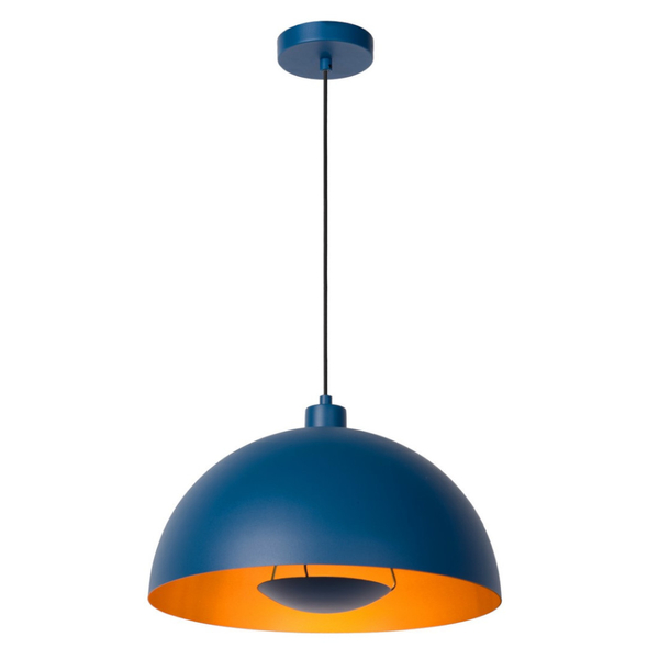 Loftowa LAMPA wisząca SIEMON 45496/01/35 Lucide metalowa OPRAWA kopuła zwis niebieska