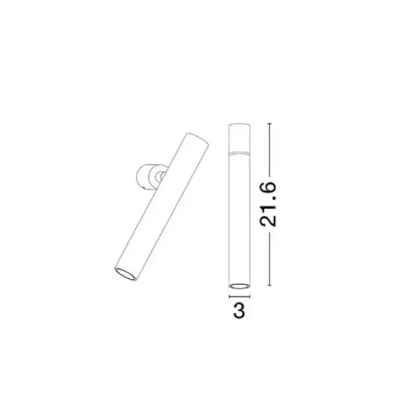 Kinkiet ścienny tubka PONVELA czarna LE45542 1xLED 6W 3000K punktowa
