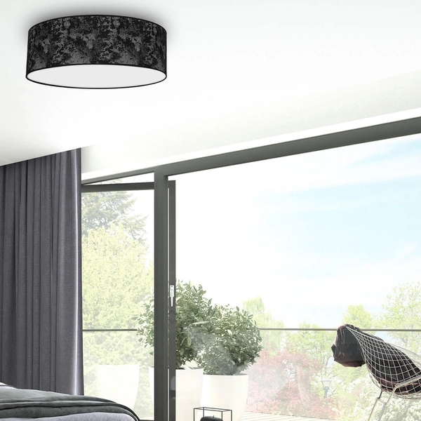 Stylowa lampa sufitowa Satino do jadalni czarna srebrna