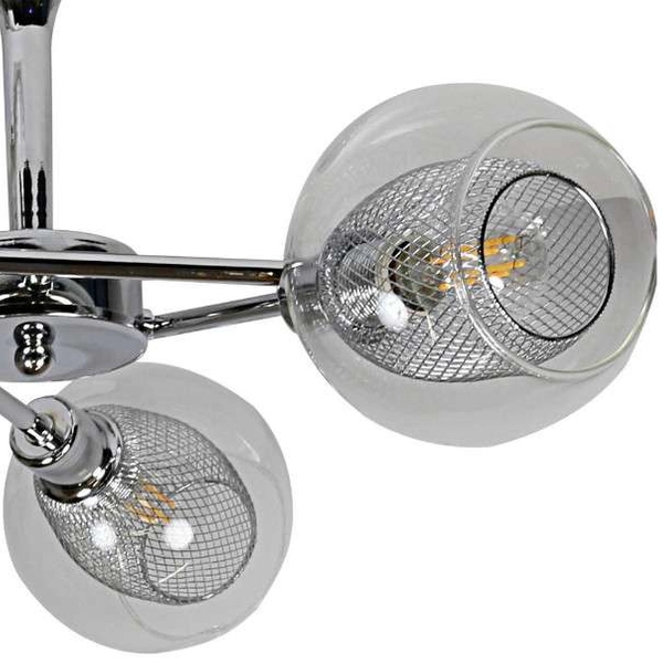 Lampa sufitowa Ozzo 33-72214 metalowa szklane kule ball przezroczyste chrom