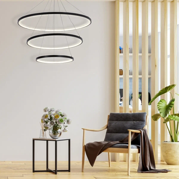 Pierścieniowa lampa wisząca LEA 330024 LED 82W 4000K ringi czarne