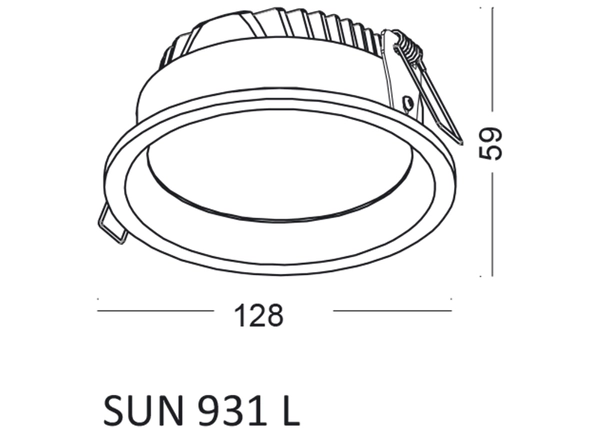 Łazienkowe oczko Sun 293102105 Elkim LED 10W 3000K wpustowe IP44 złote