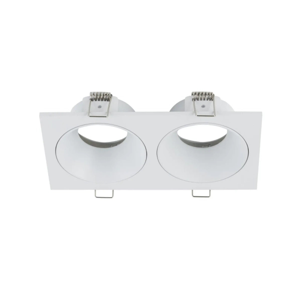 Sufitowa lampa PRISMA biała podwójna wpuszczana 2xGU10 IP65 10580