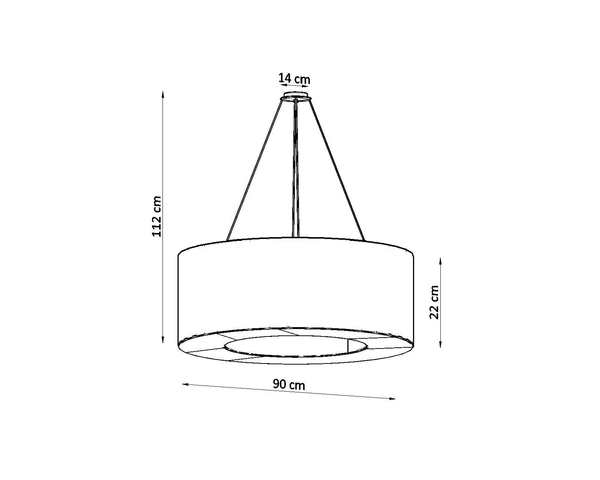 LAMPA wisząca SL.0796 okrągła OPRAWA zwis abażurowy czarny