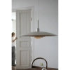 Zwisająca lampa dyski Piny 108877 do jadalni metalowy beżowy